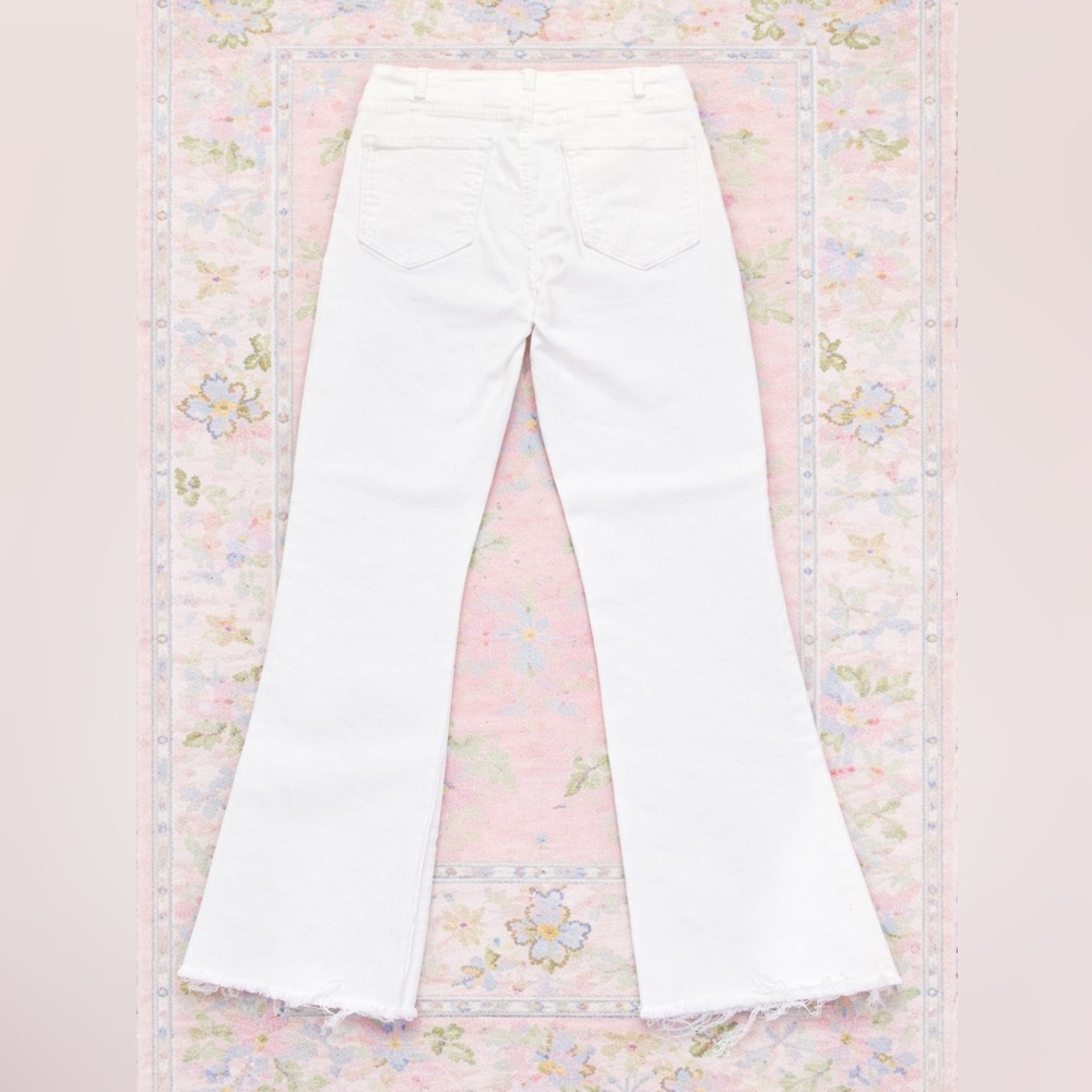 Like New MOTHER The Hustler Ankle Fray White Jeans Fairest Of Them All Size: 28 - Picture 8 of 15